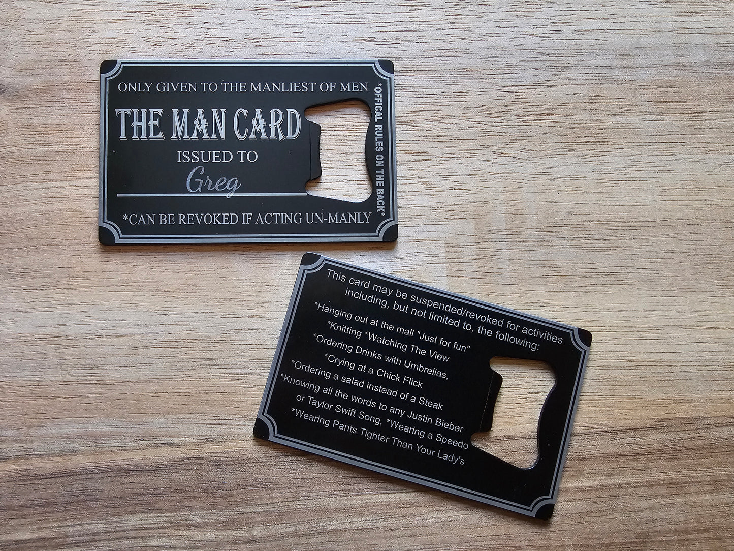 Credit Card Style Bottle Opener with Laser Engraved Image