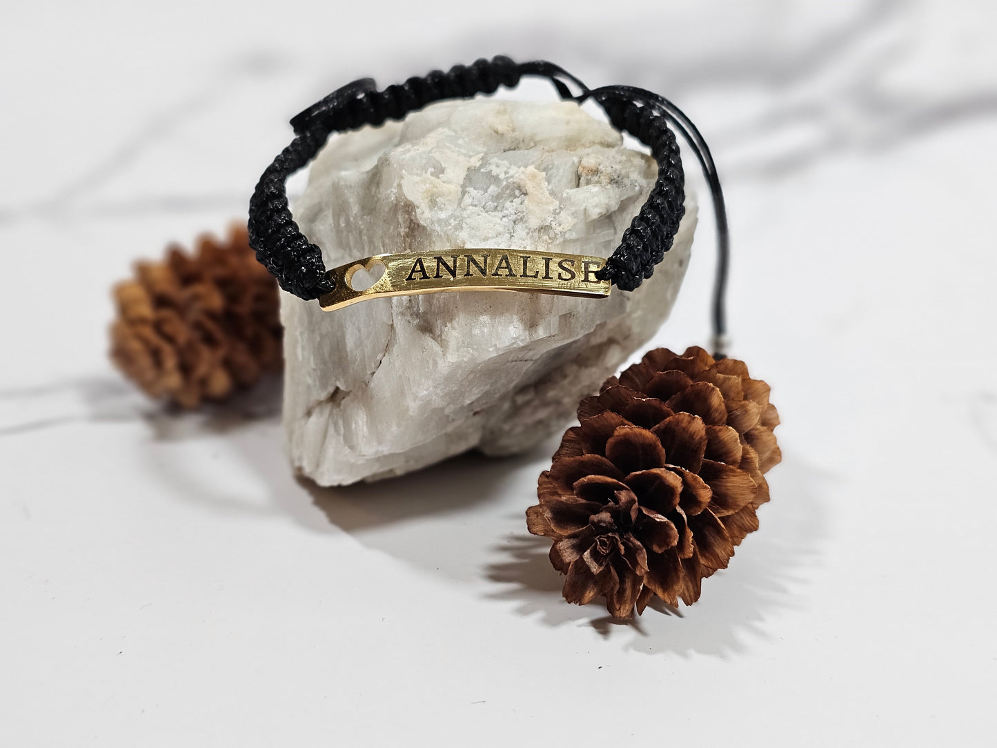 Adjustable Bracelets with Engravable Stainless Steel Tags
