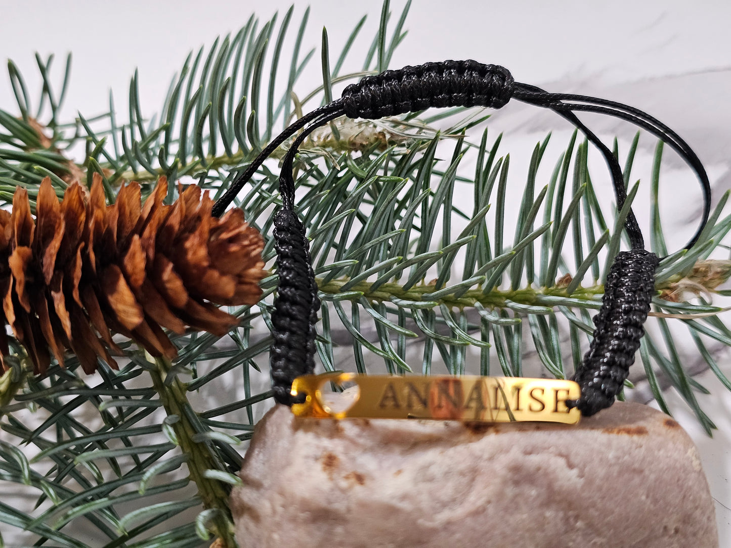Adjustable Bracelets with Engravable Stainless Steel Tags