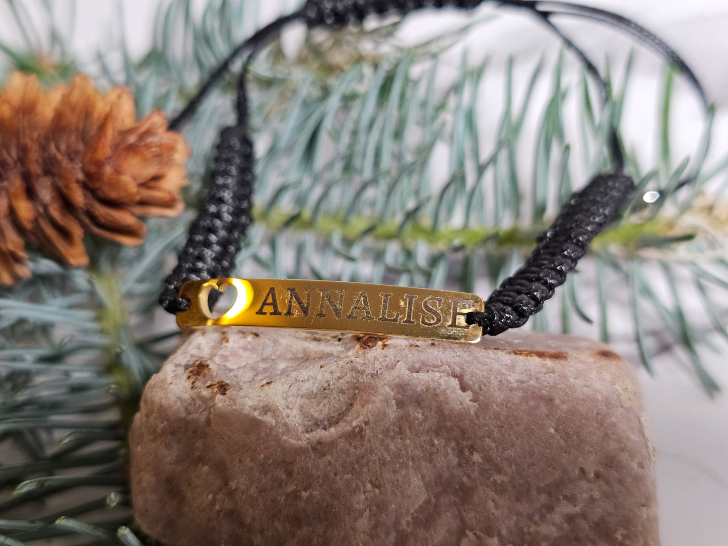 Adjustable Bracelets with Engravable Stainless Steel Tags