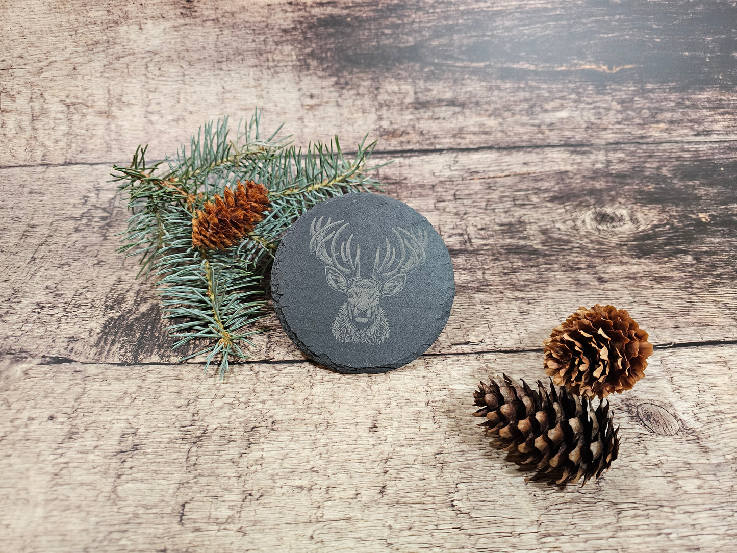 Set of 4 Slate Coasters with Your Choice of Engraved Images