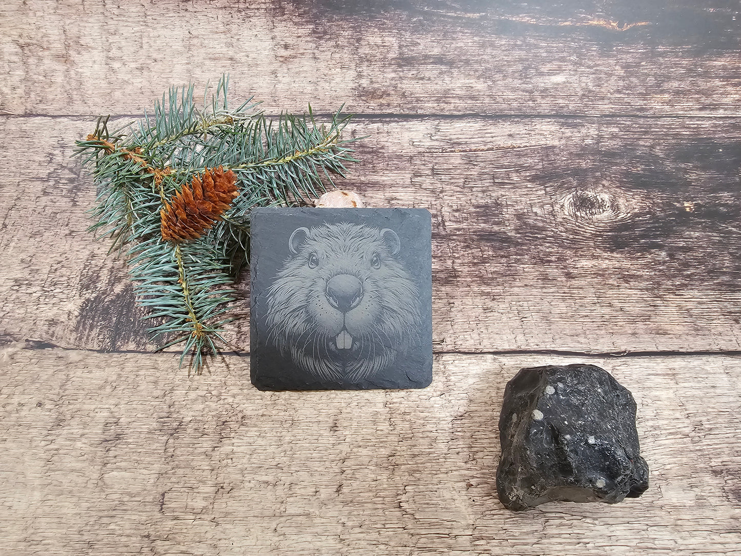 Set of 4 Slate Coasters with Your Choice of Engraved Images