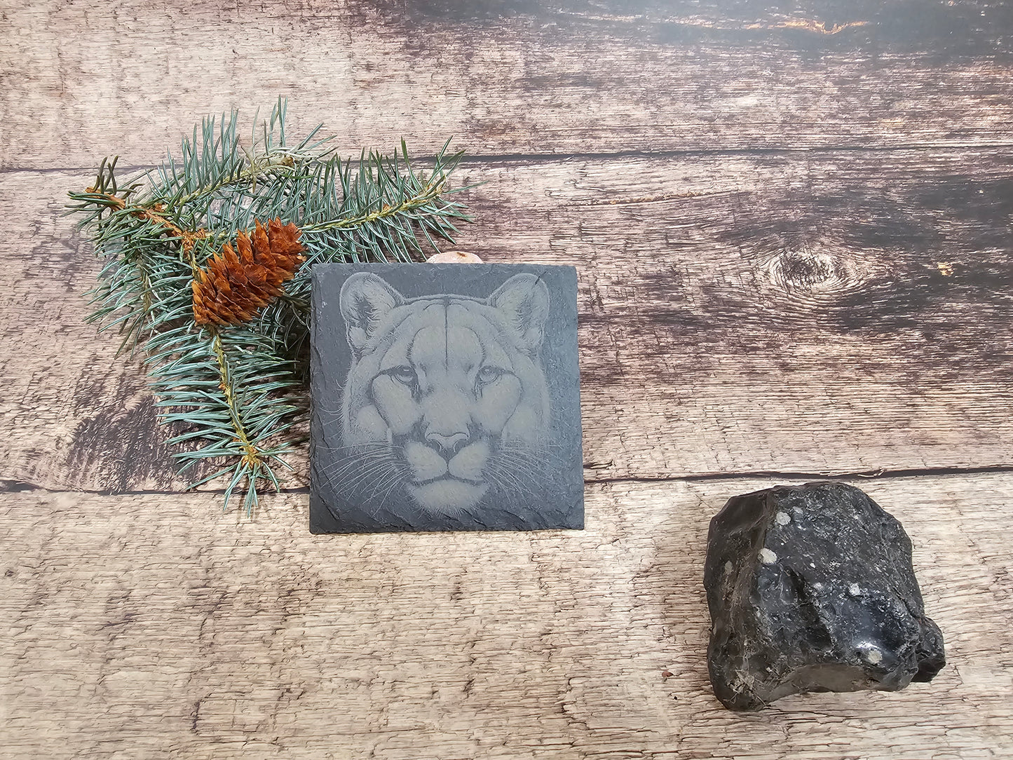 Set of 4 Slate Coasters with Your Choice of Engraved Images