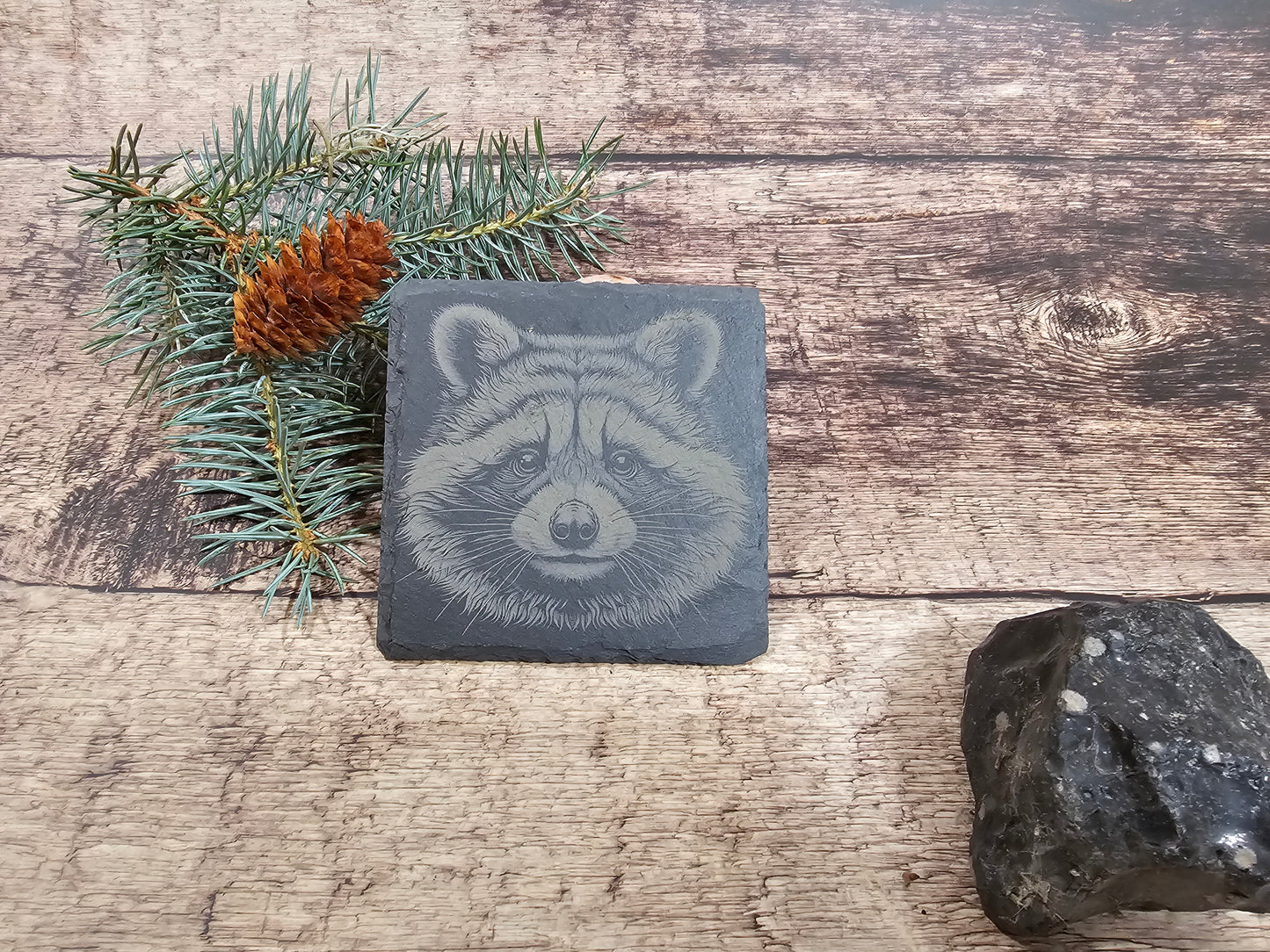 Set of 4 Slate Coasters with Your Choice of Engraved Images