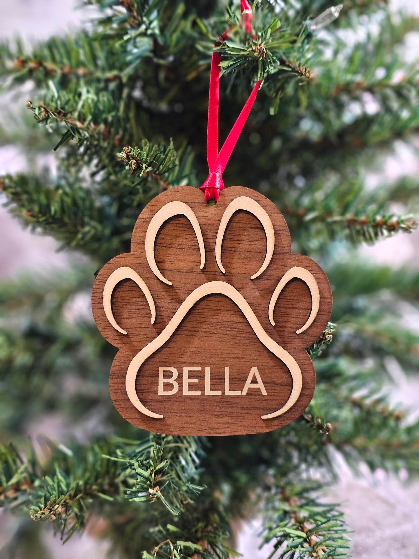 Personalized Wooden Dog and Cat Ornaments