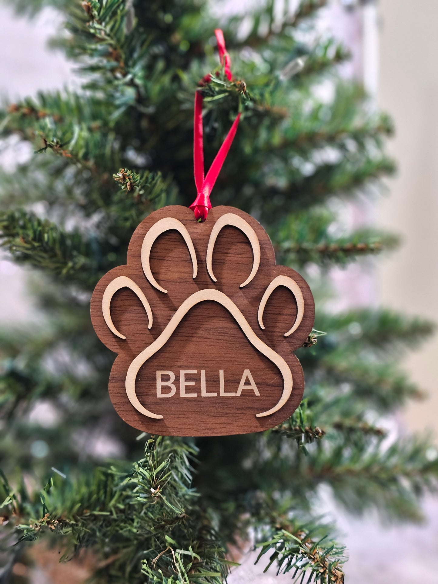 Personalized Wooden Dog and Cat Ornaments