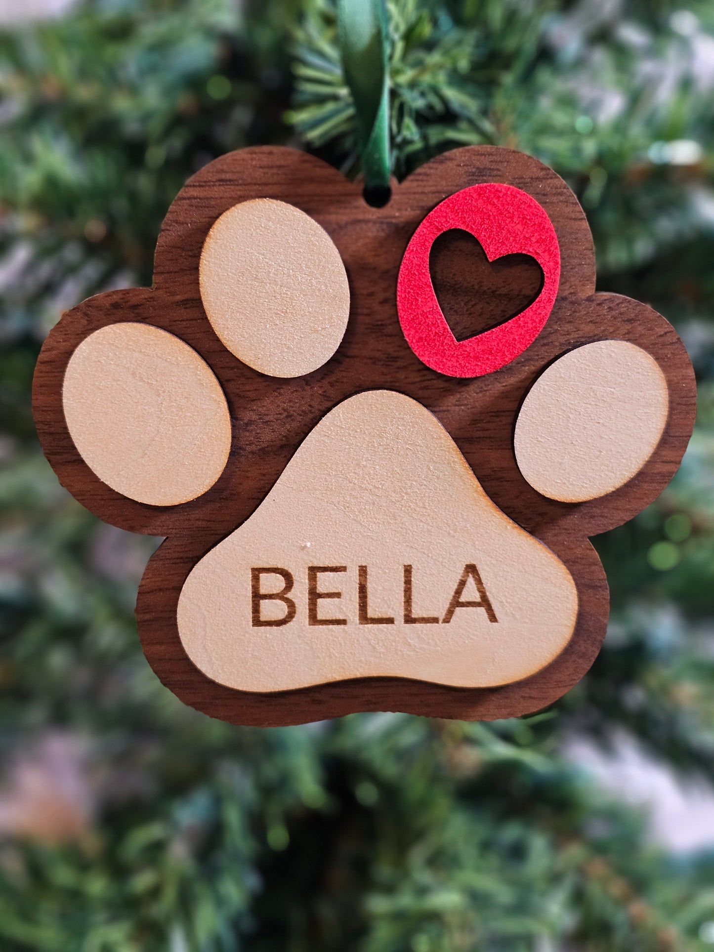 Personalized Wooden Dog and Cat Ornaments