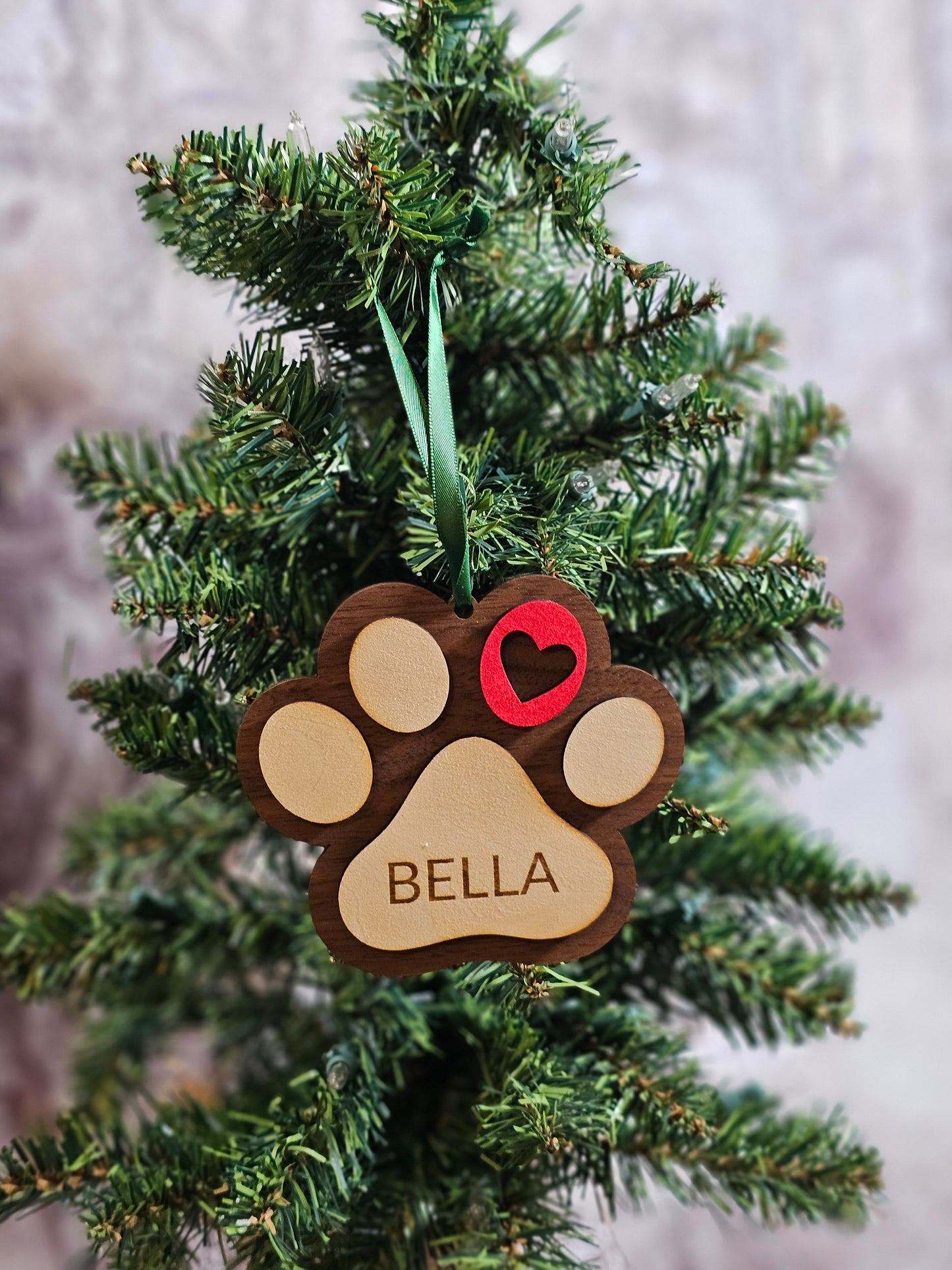 Personalized Wooden Dog and Cat Ornaments