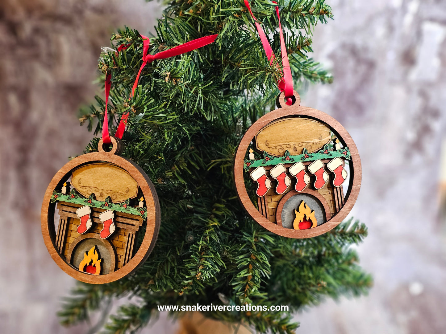 Personalized Fireplace Keepsake Family Ornament
