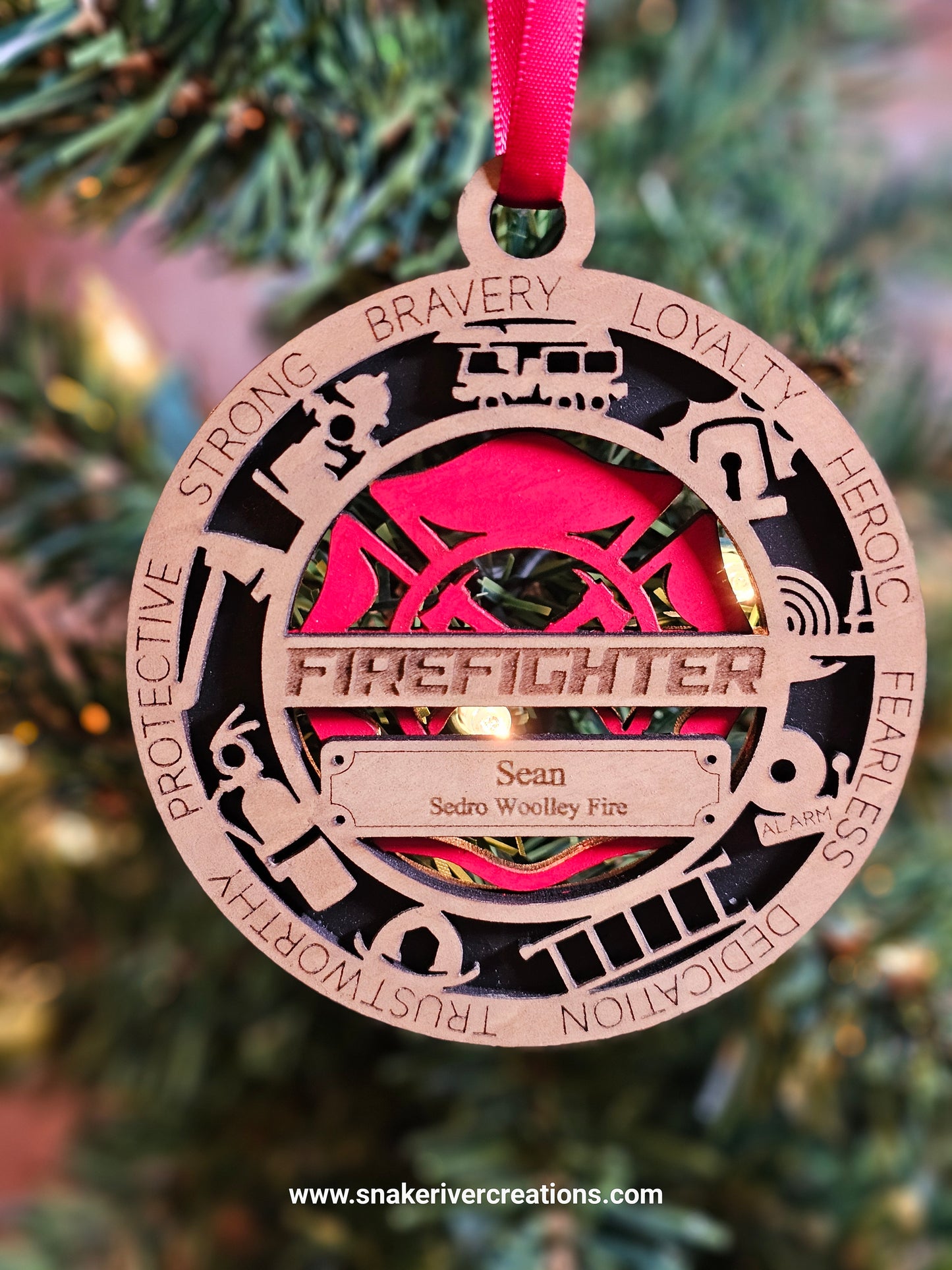 Personalized Wooden First Responder Ornaments