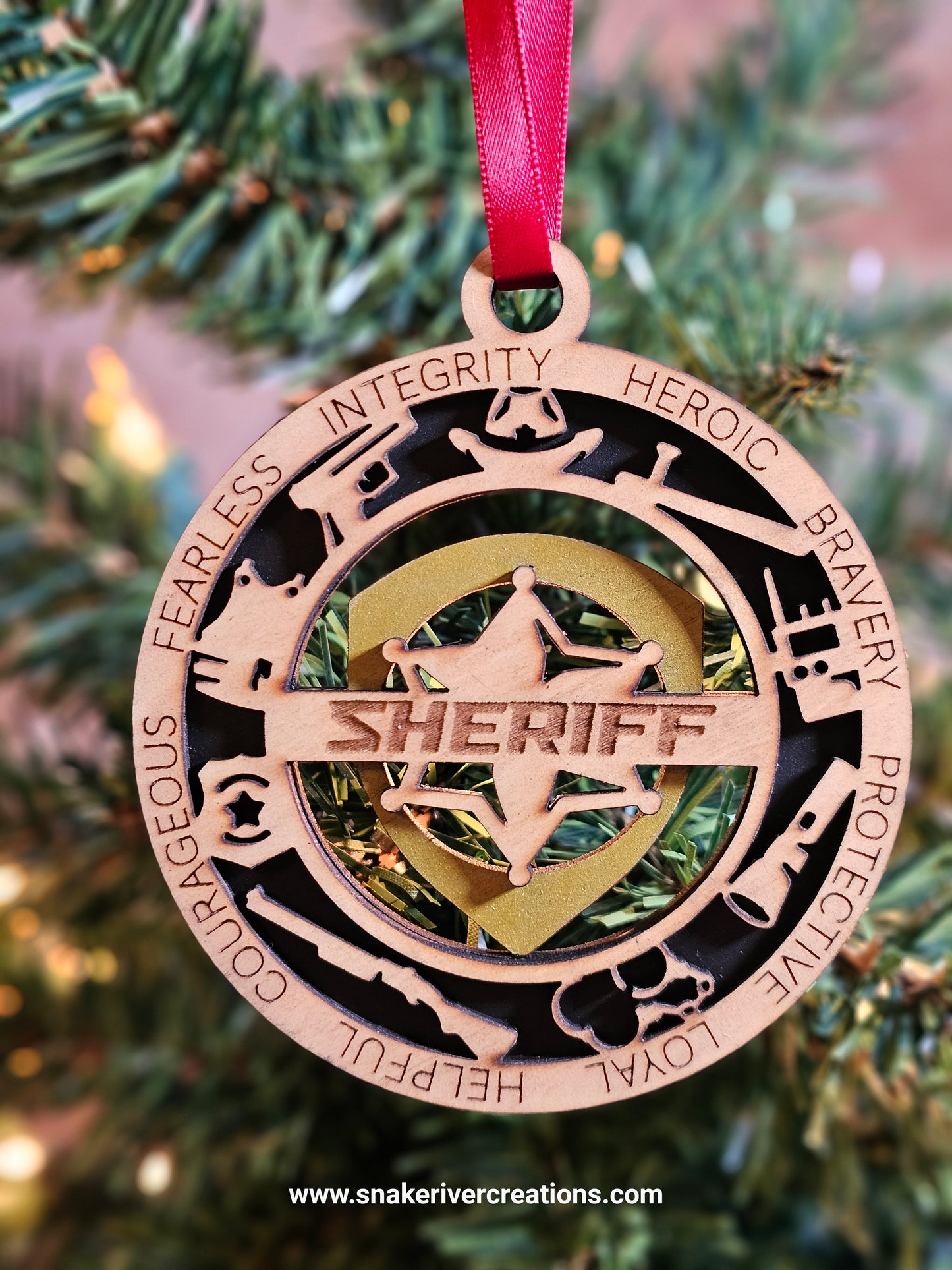Personalized Wooden First Responder Ornaments