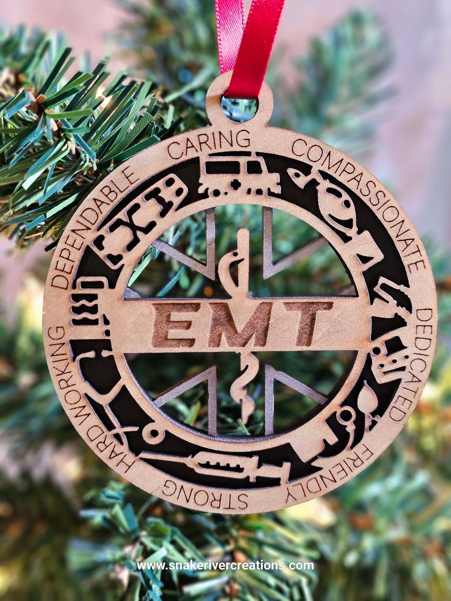 Personalized Wooden First Responder Ornaments