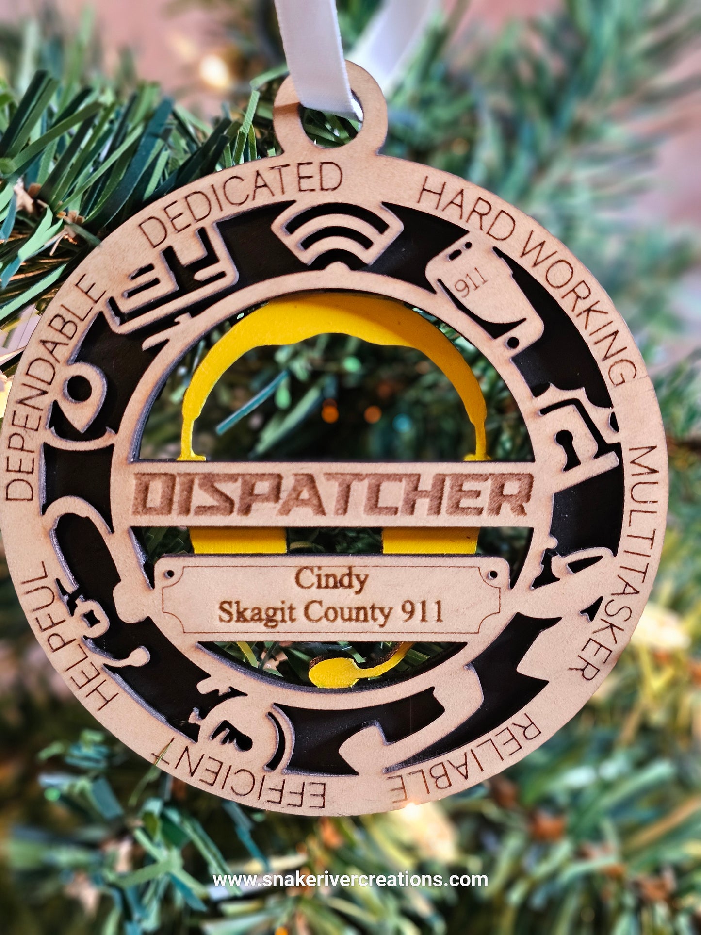 Personalized Wooden First Responder Ornaments