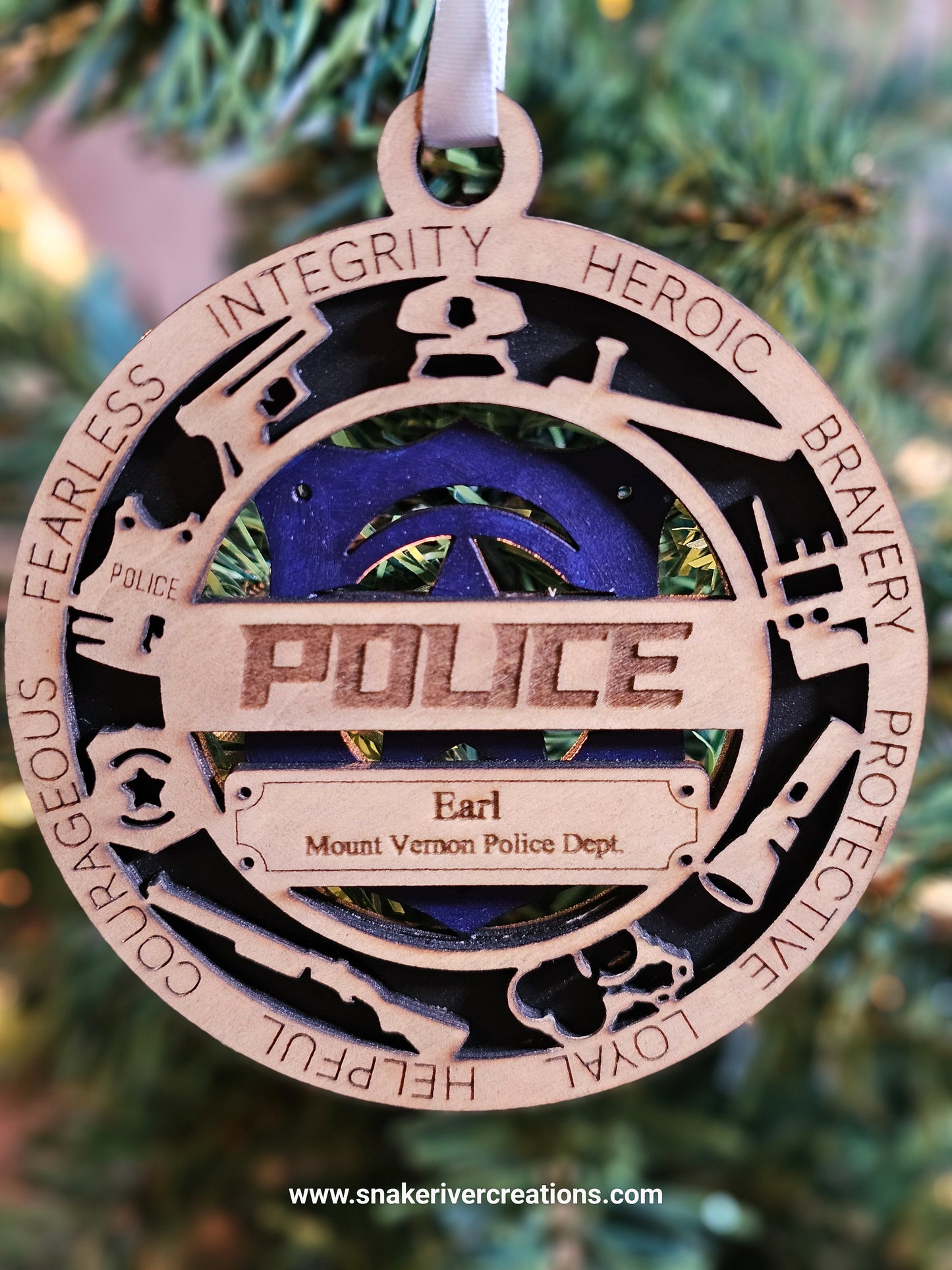 Personalized Wooden First Responder Ornaments