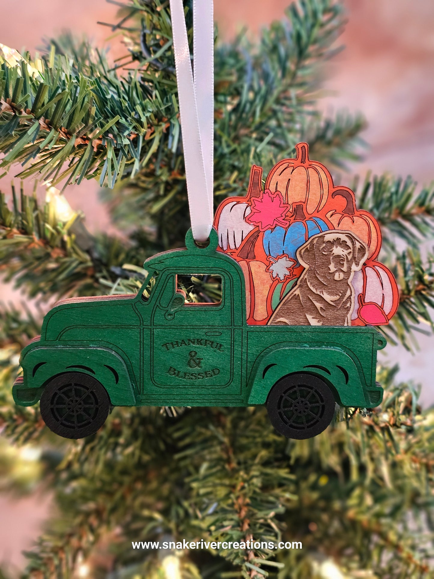Old Trucks with Dogs in the Back Ornament - Up to 3 dogs in a truck