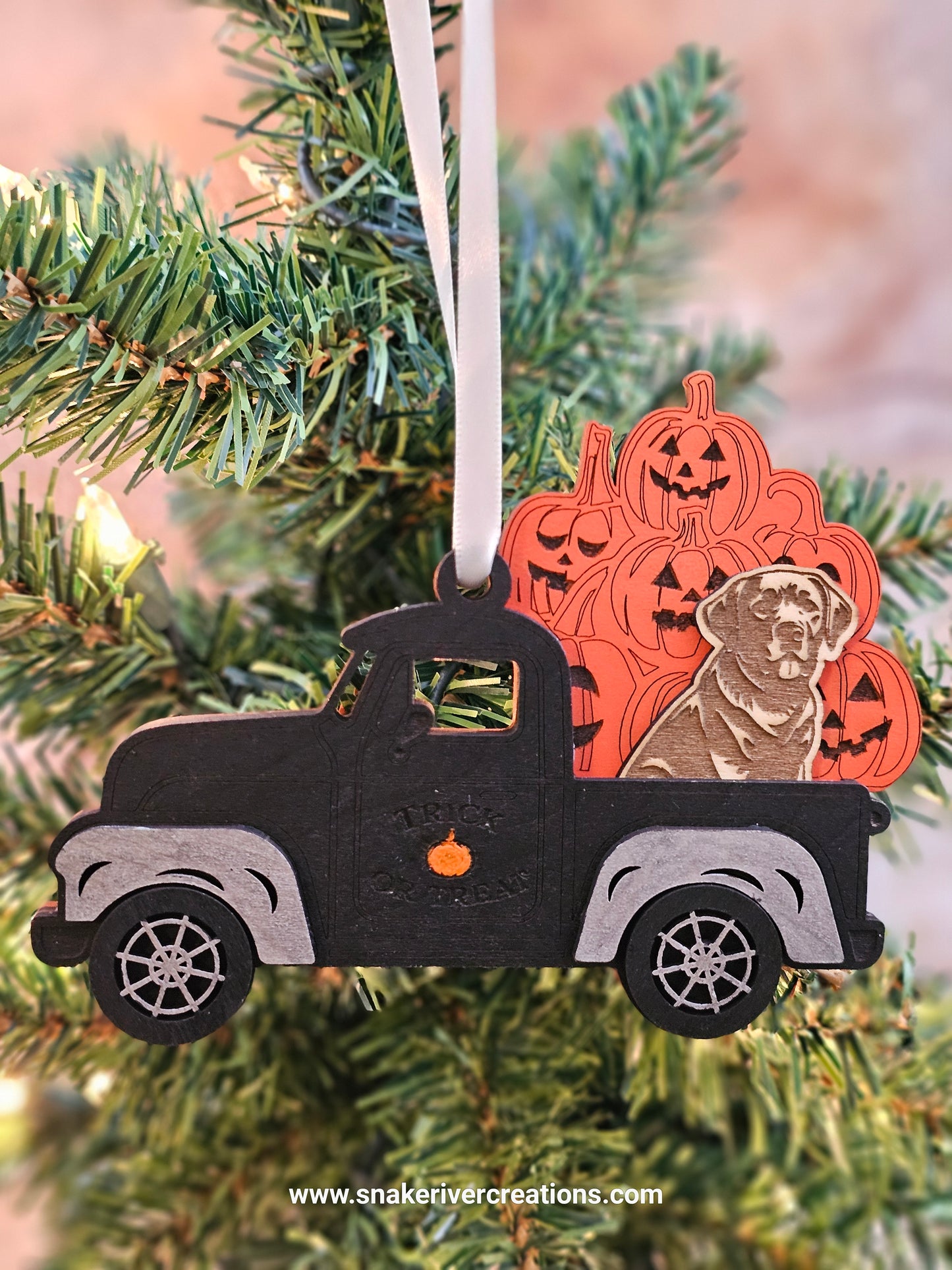 Old Trucks with Dogs in the Back Ornament - Up to 3 dogs in a truck