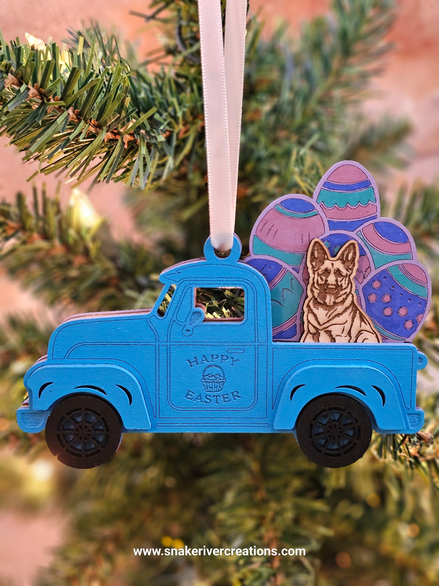 Old Trucks with Dogs in the Back Ornament - Up to 3 dogs in a truck