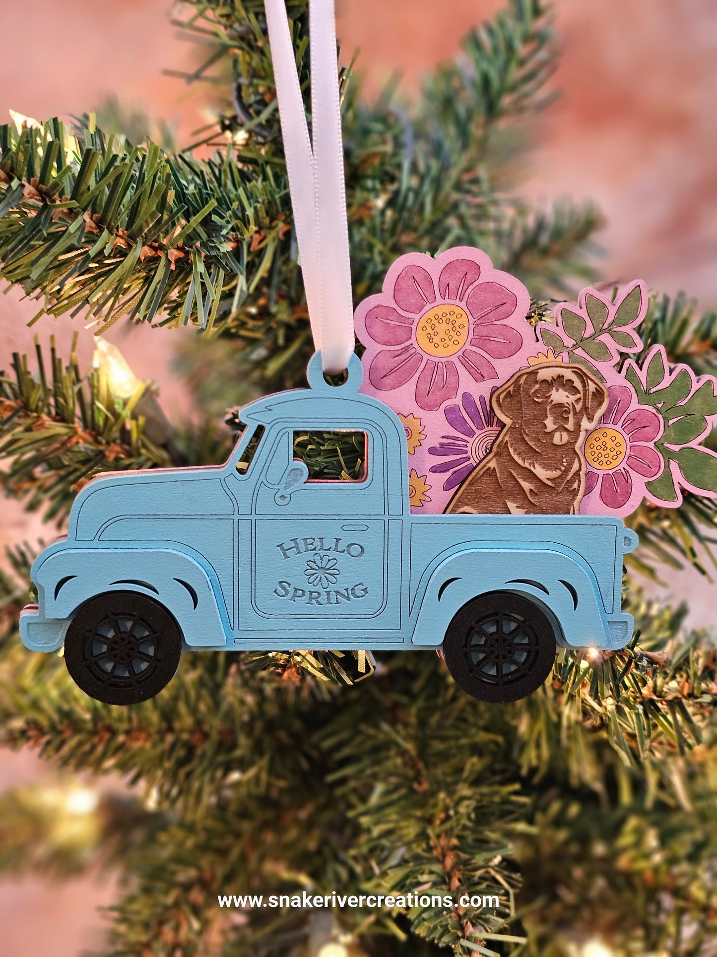 Old Trucks with Dogs in the Back Ornament - Up to 3 dogs in a truck