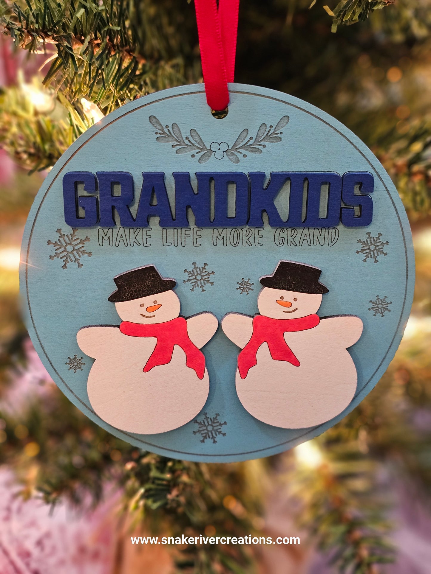 Personalized Grandchild or Grandchildren Christmas Ornaments up to 8 Names
