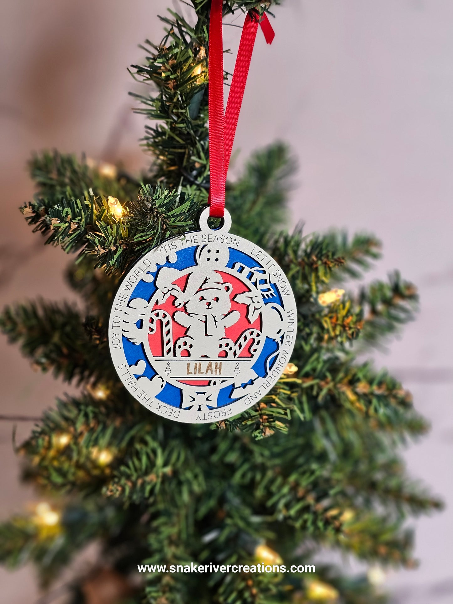 Personalized Multi-Layer Hand Painted Tiny Tot Childrens Ornament