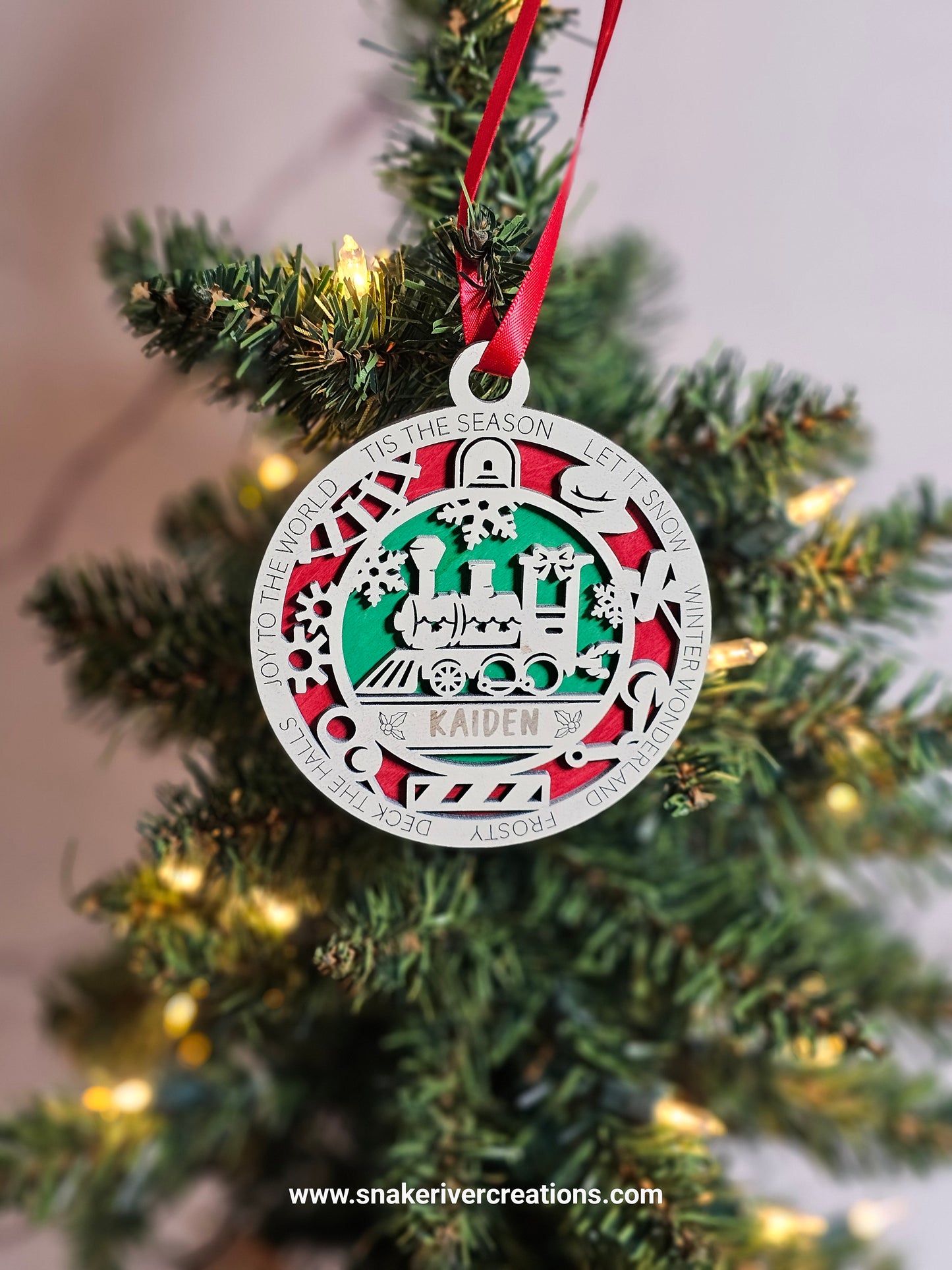 Personalized Multi-Layer Hand Painted Tiny Tot Childrens Ornament