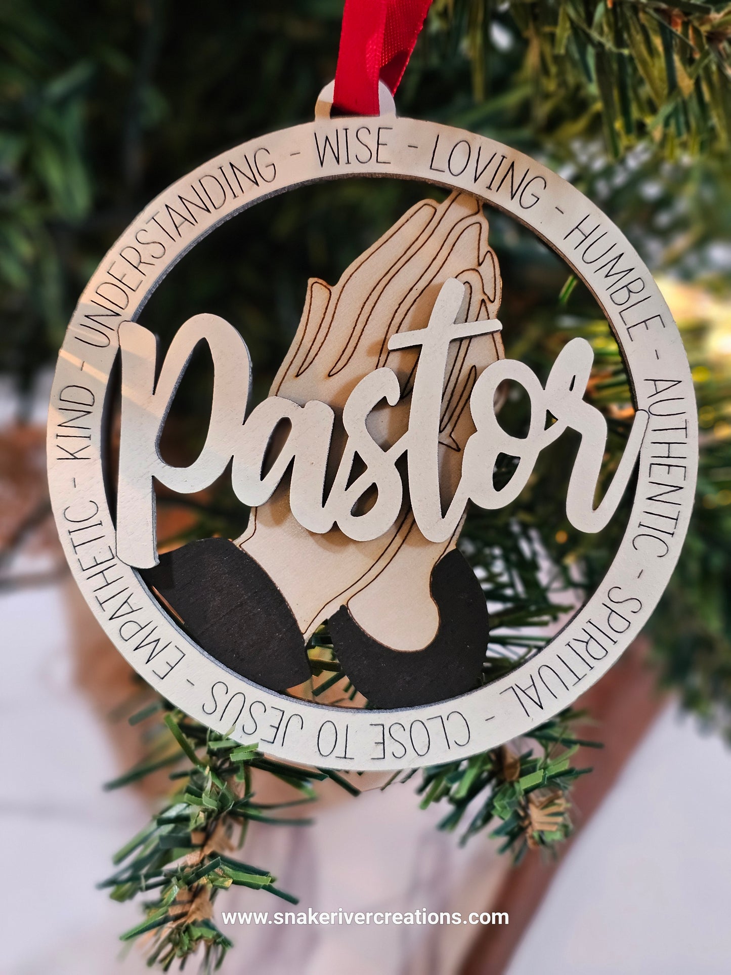 Personalized Hands Praying Pastor Ornament - Minister