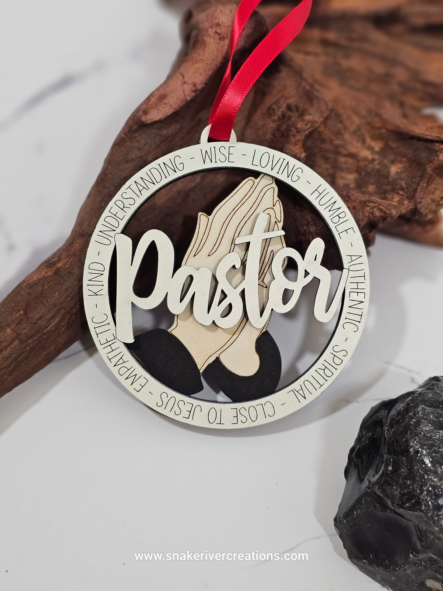 Personalized Hands Praying Pastor Ornament - Minister