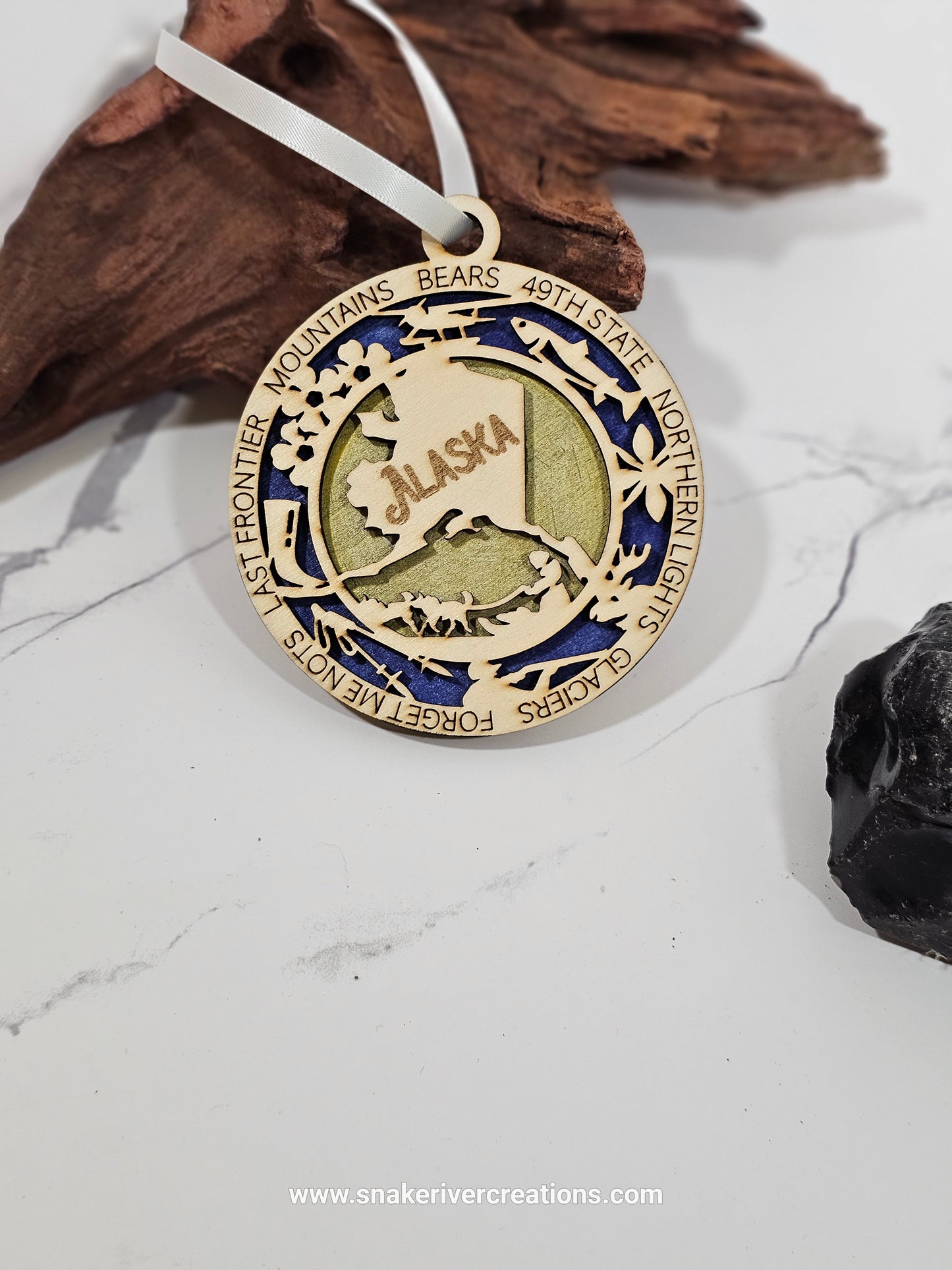 Personalized Wooden State Ornaments