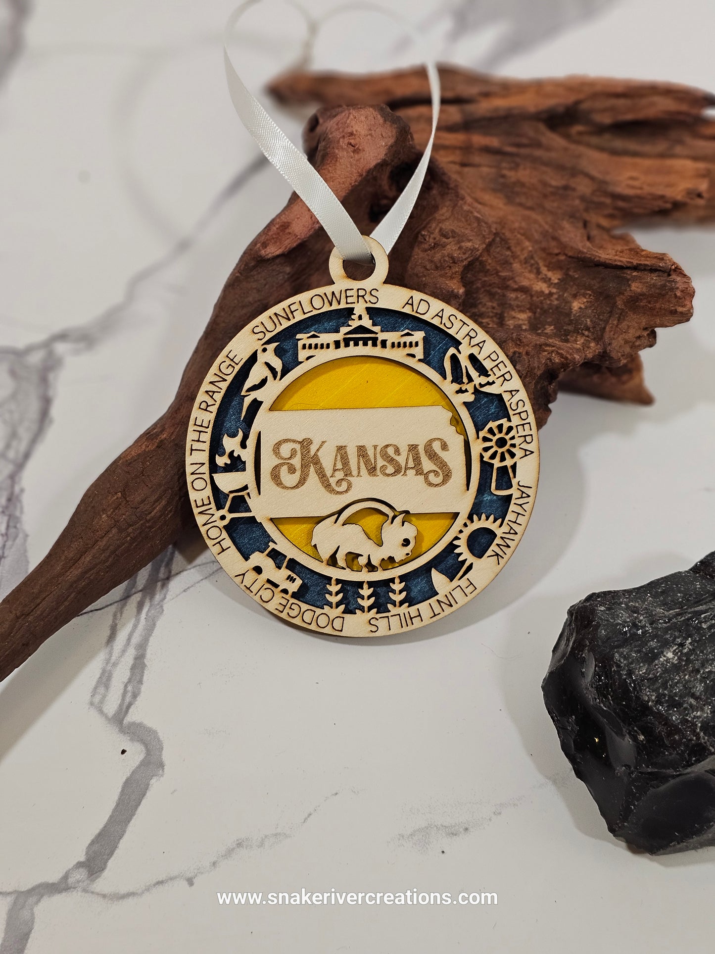 Personalized Wooden State Ornaments