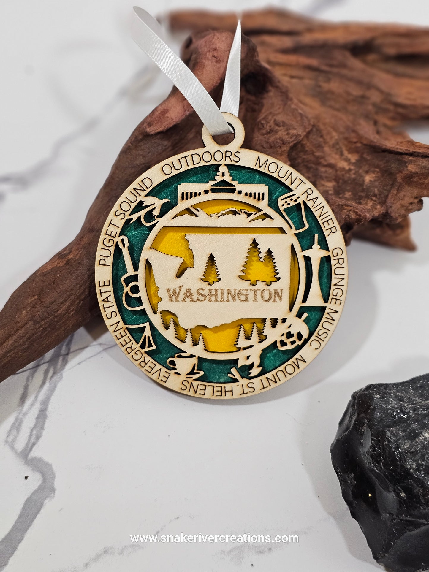 Personalized Wooden State Ornaments