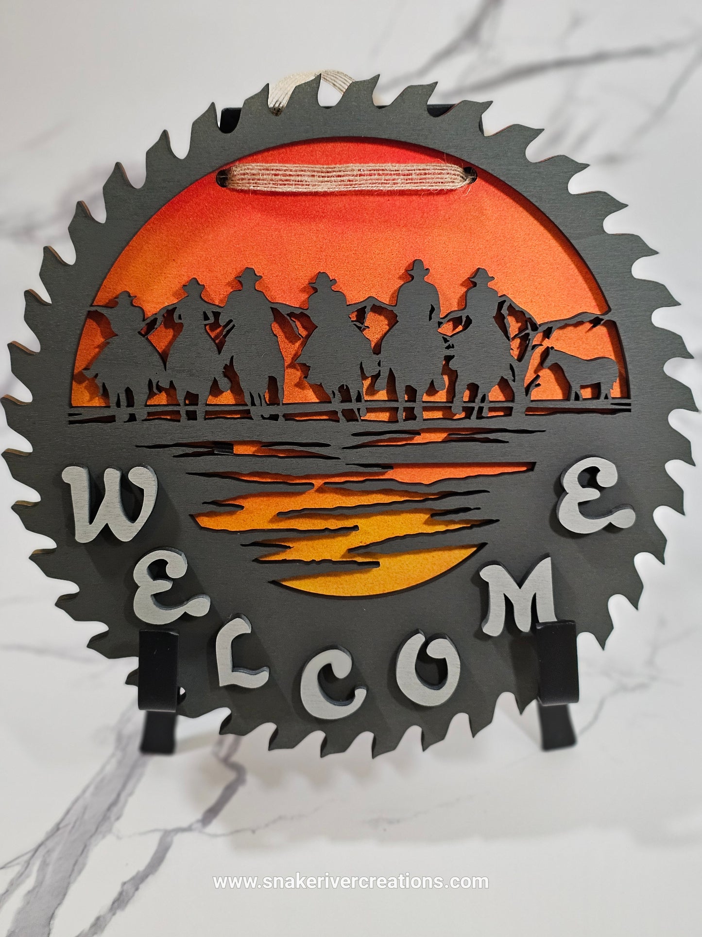 Welcome - Saw Wall Hanging With Assorted Designs