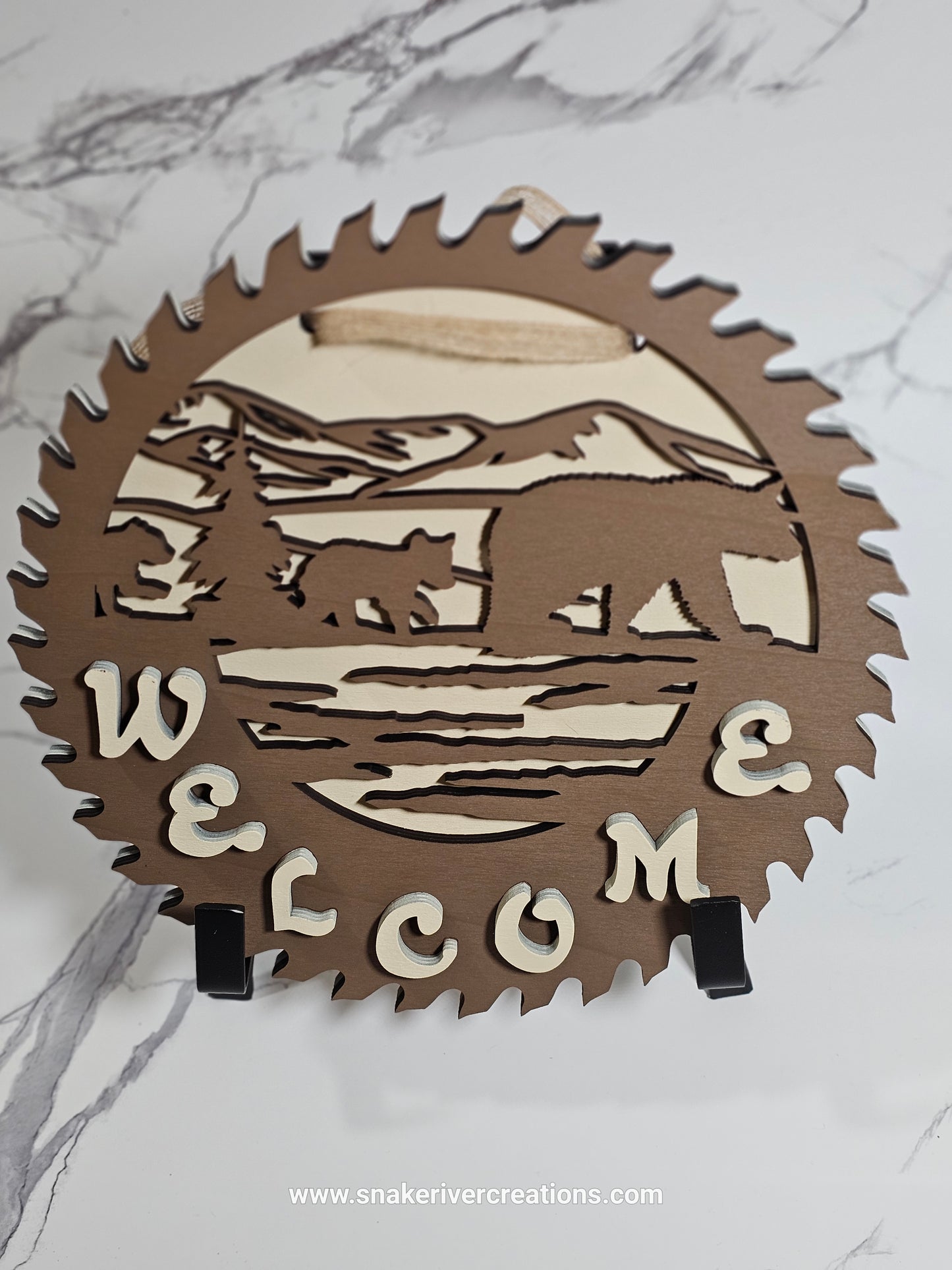 Welcome - Saw Wall Hanging With Assorted Designs