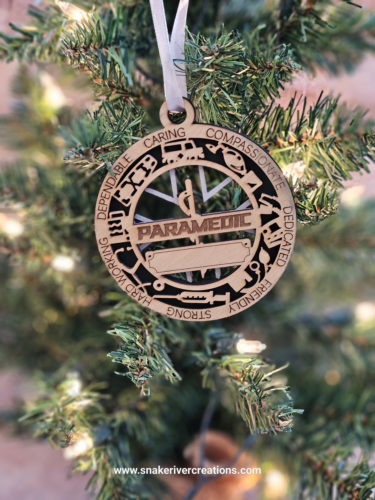 Personalized Wooden First Responder Ornaments