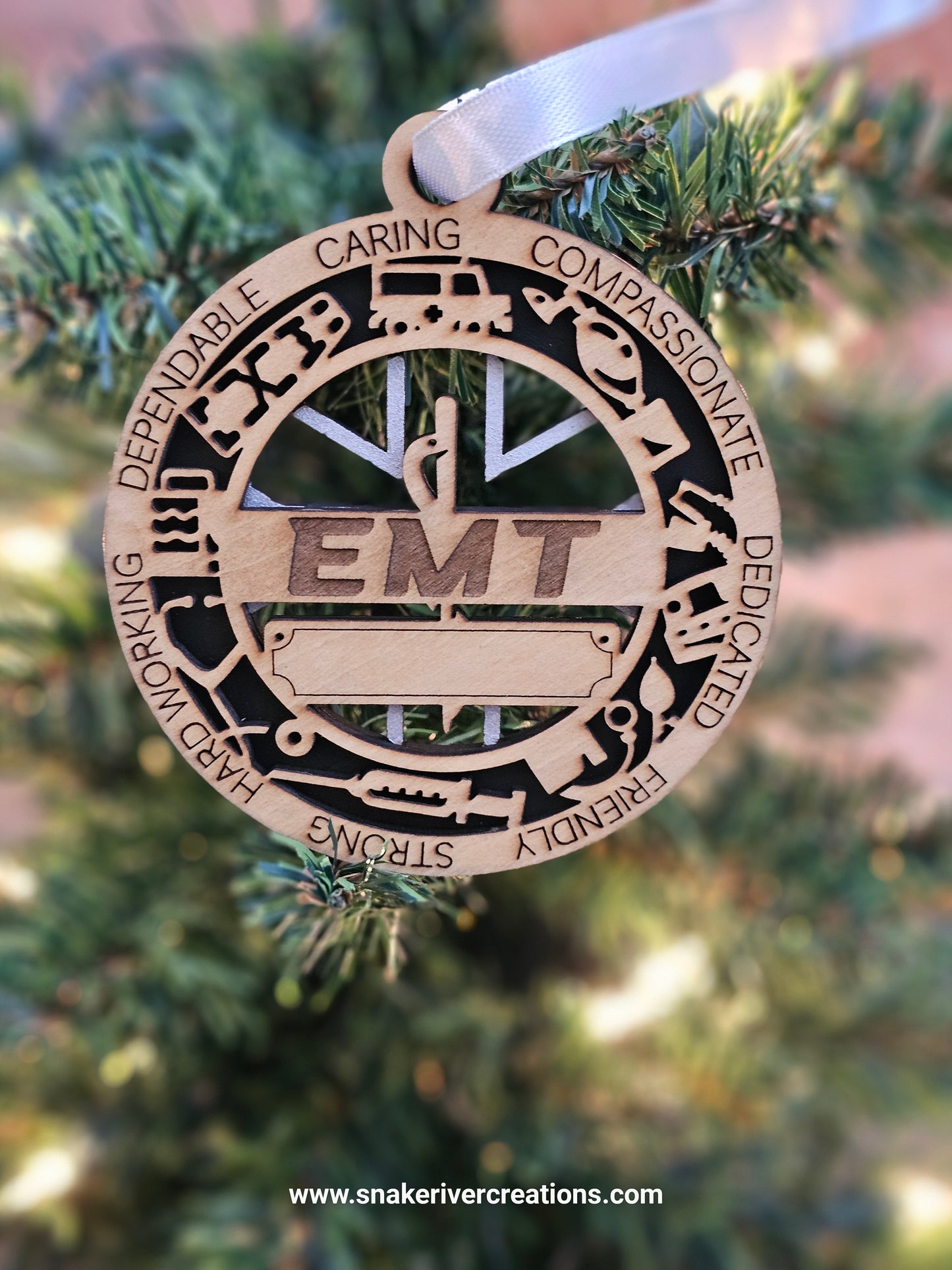 Personalized Wooden First Responder Ornaments