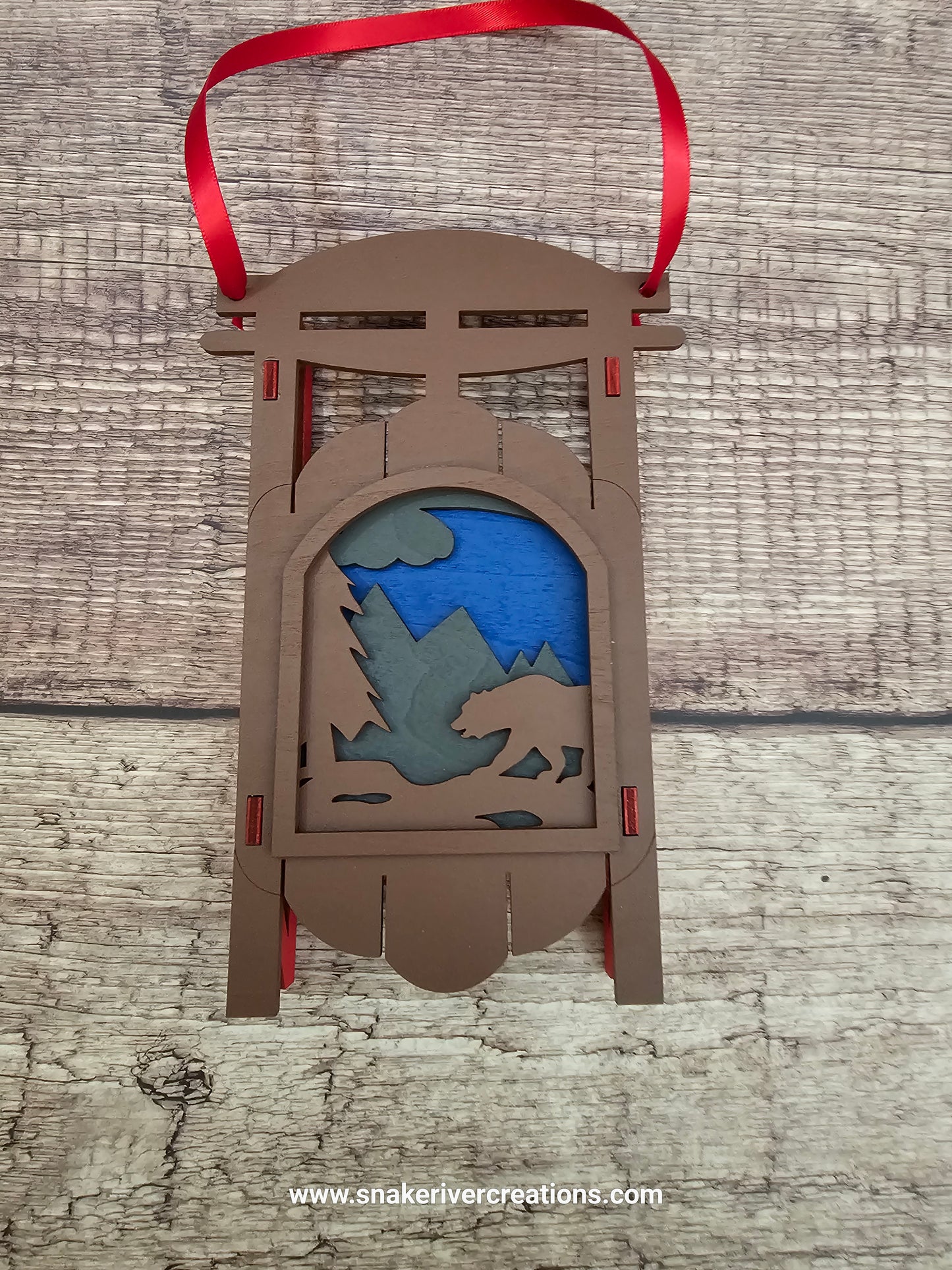 3D Layered Collectors Wild Animal Sled Ornaments