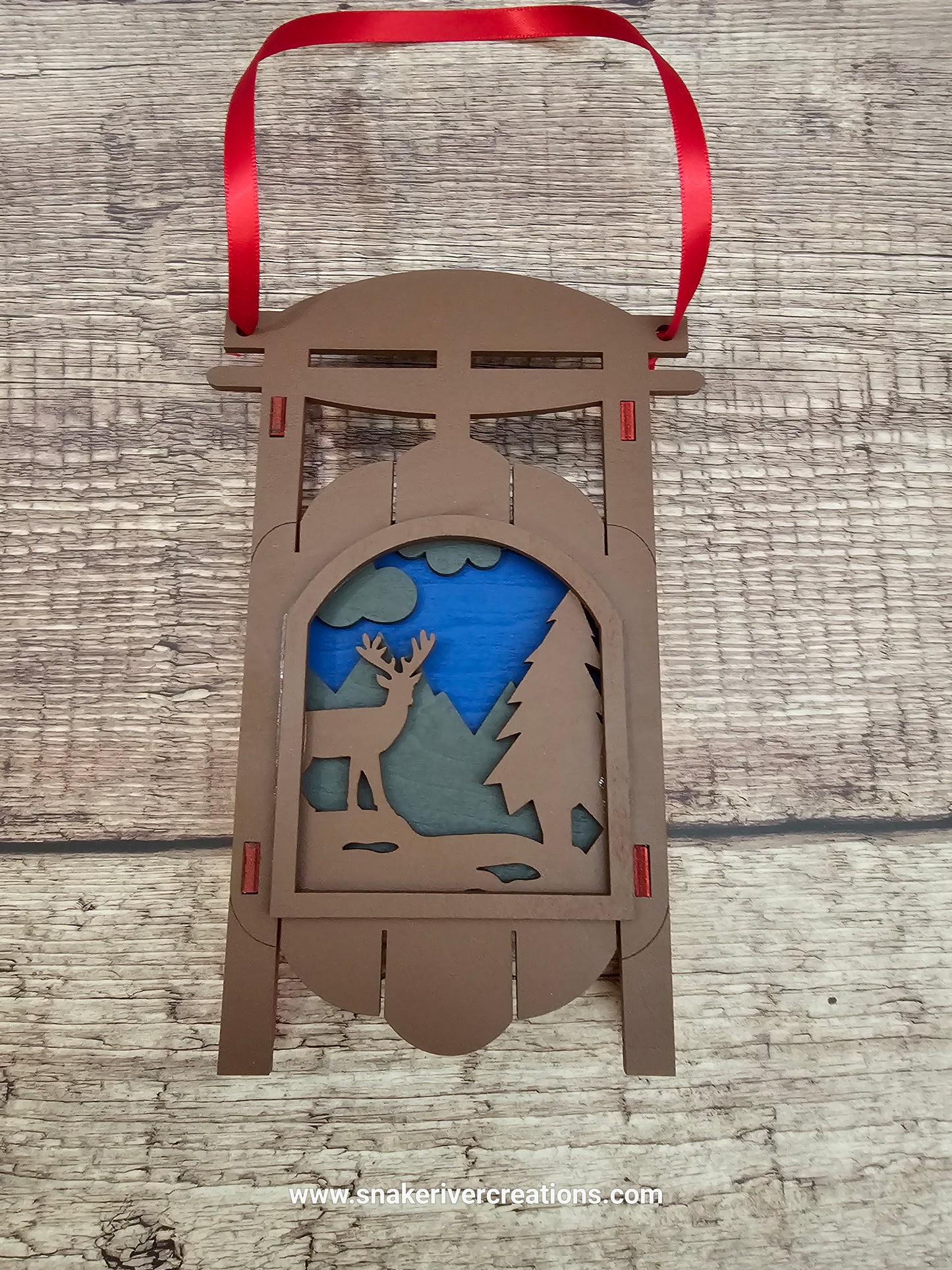 3D Layered Collectors Wild Animal Sled Ornaments