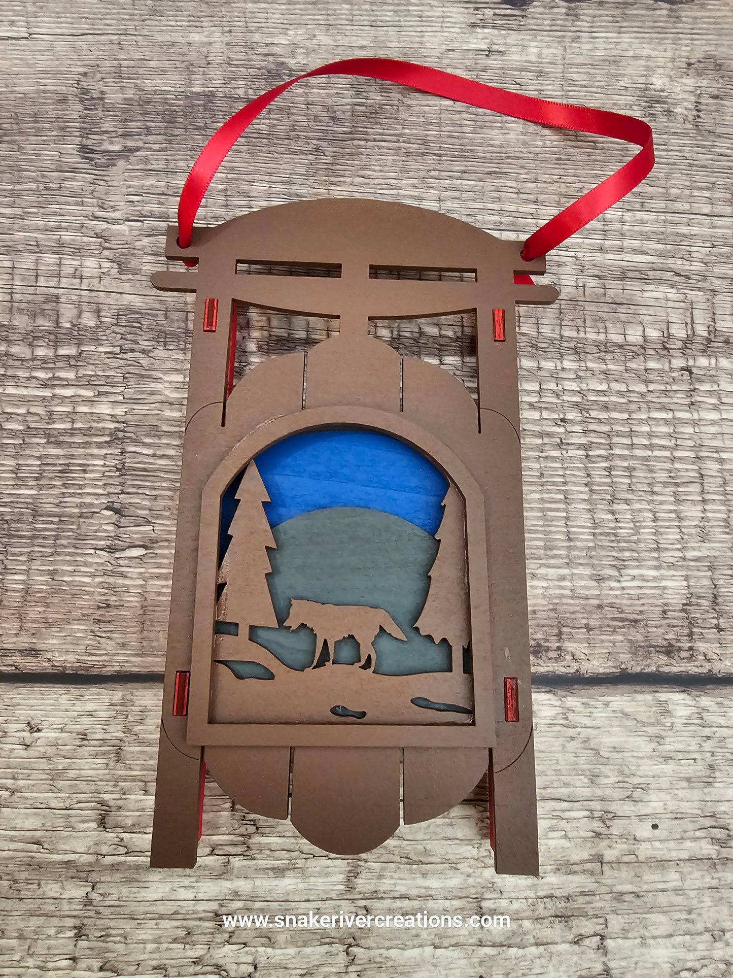 3D Layered Collectors Wild Animal Sled Ornaments