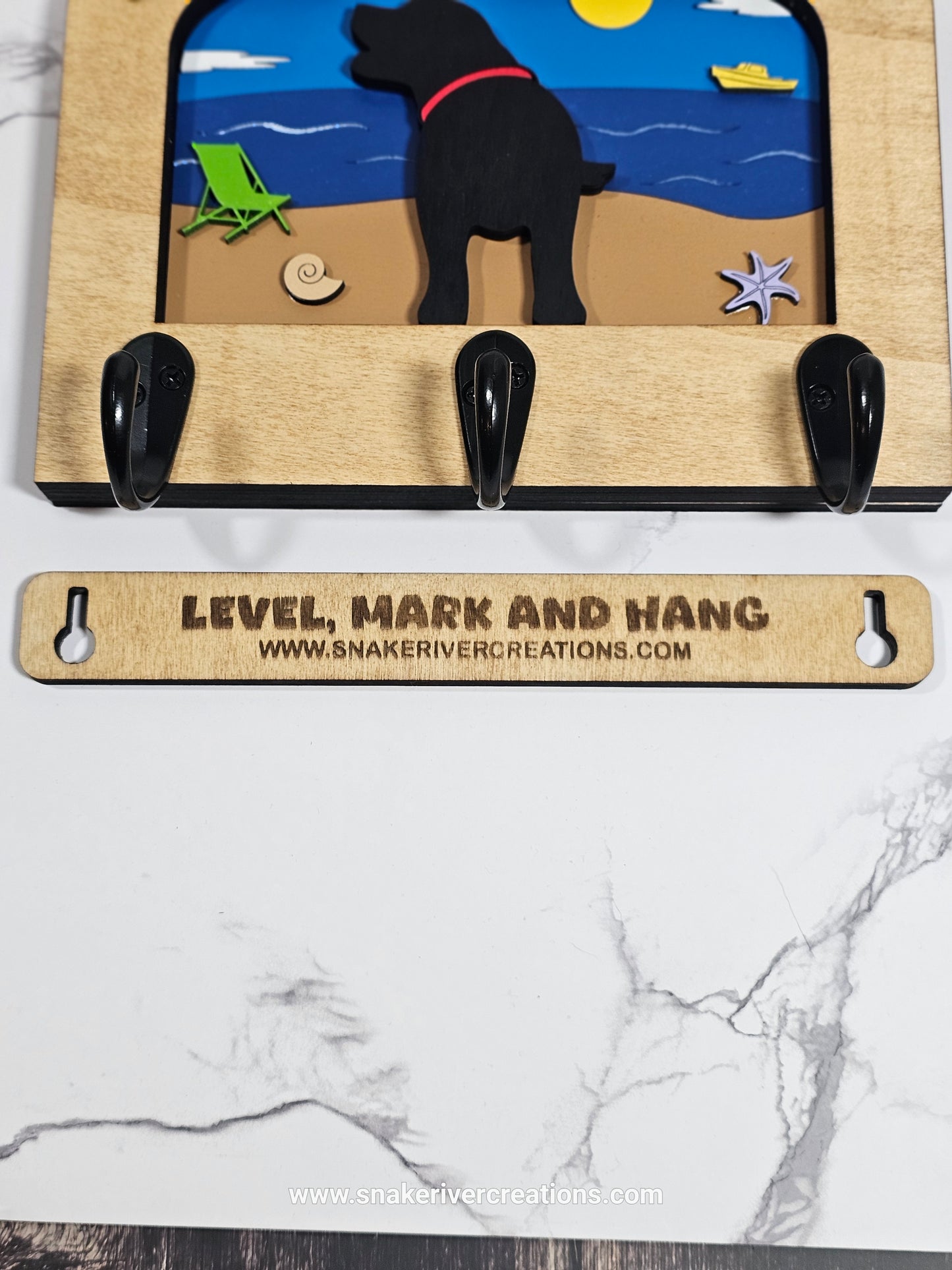 1 to 3 Dog Leash Holder - Multiple Backgrounds and Dogs to Choose