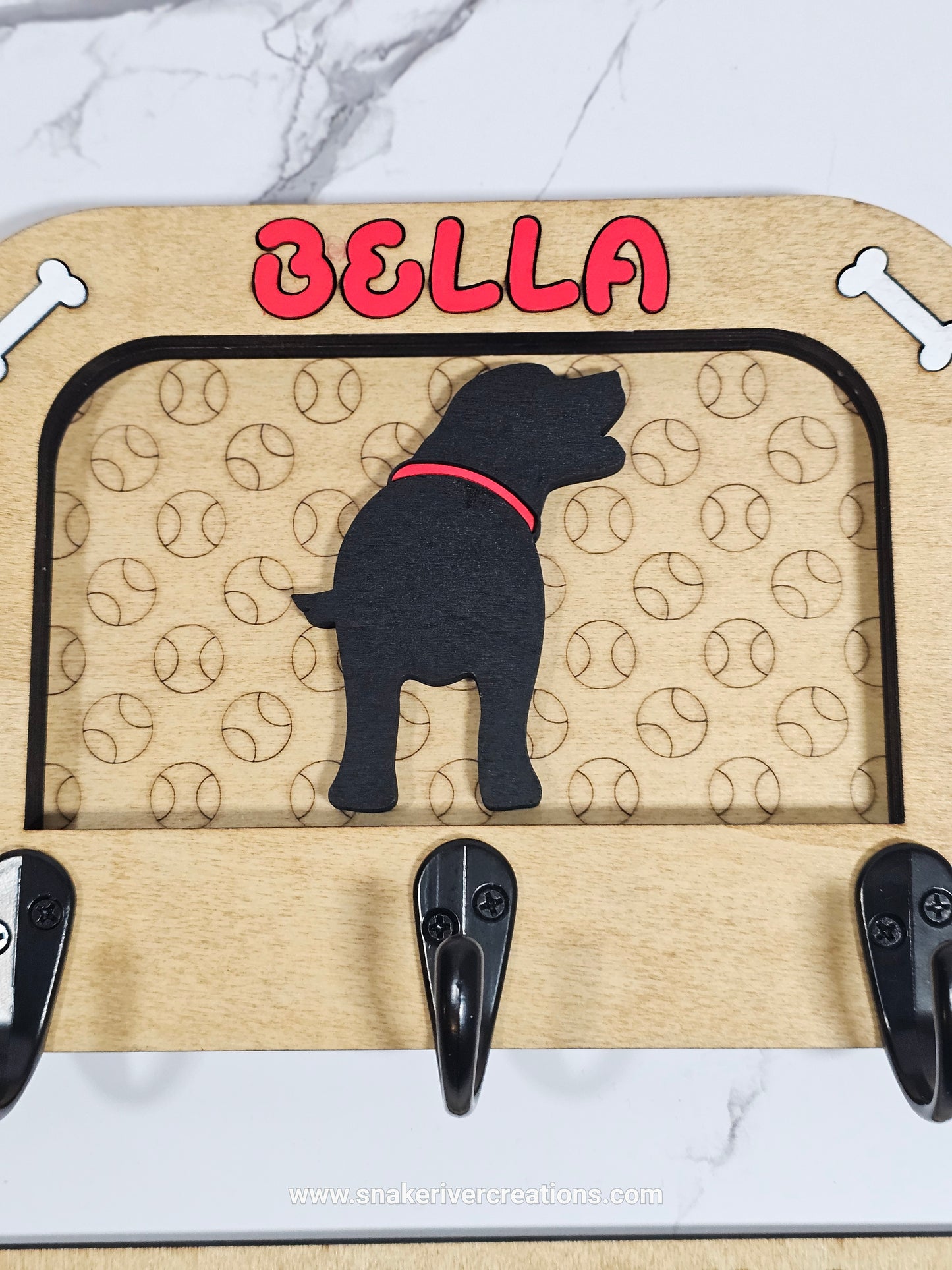 1 to 3 Dog Leash Holder - Multiple Backgrounds and Dogs to Choose