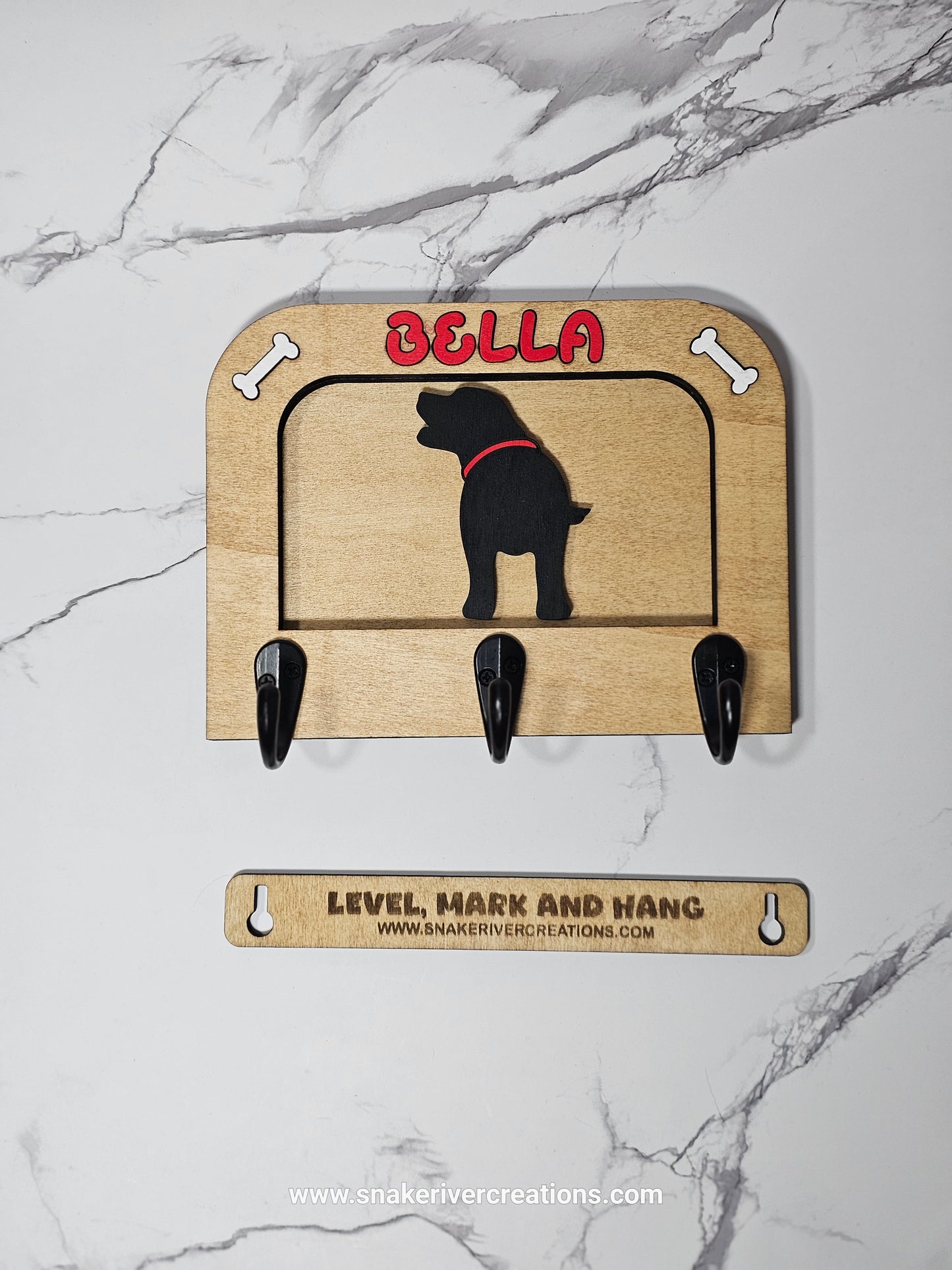 1 to 3 Dog Leash Holder - Multiple Backgrounds and Dogs to Choose