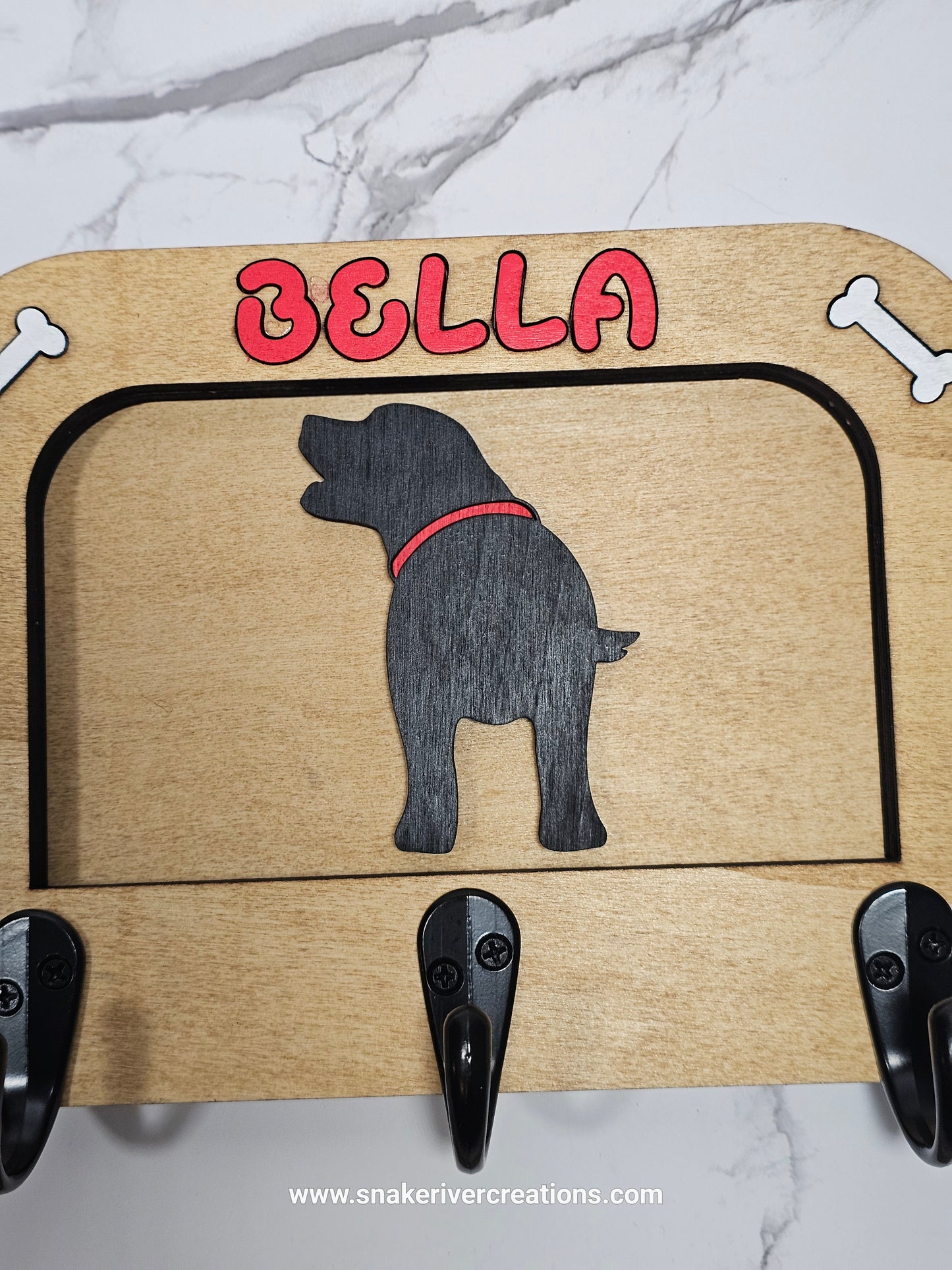 1 to 3 Dog Leash Holder - Multiple Backgrounds and Dogs to Choose