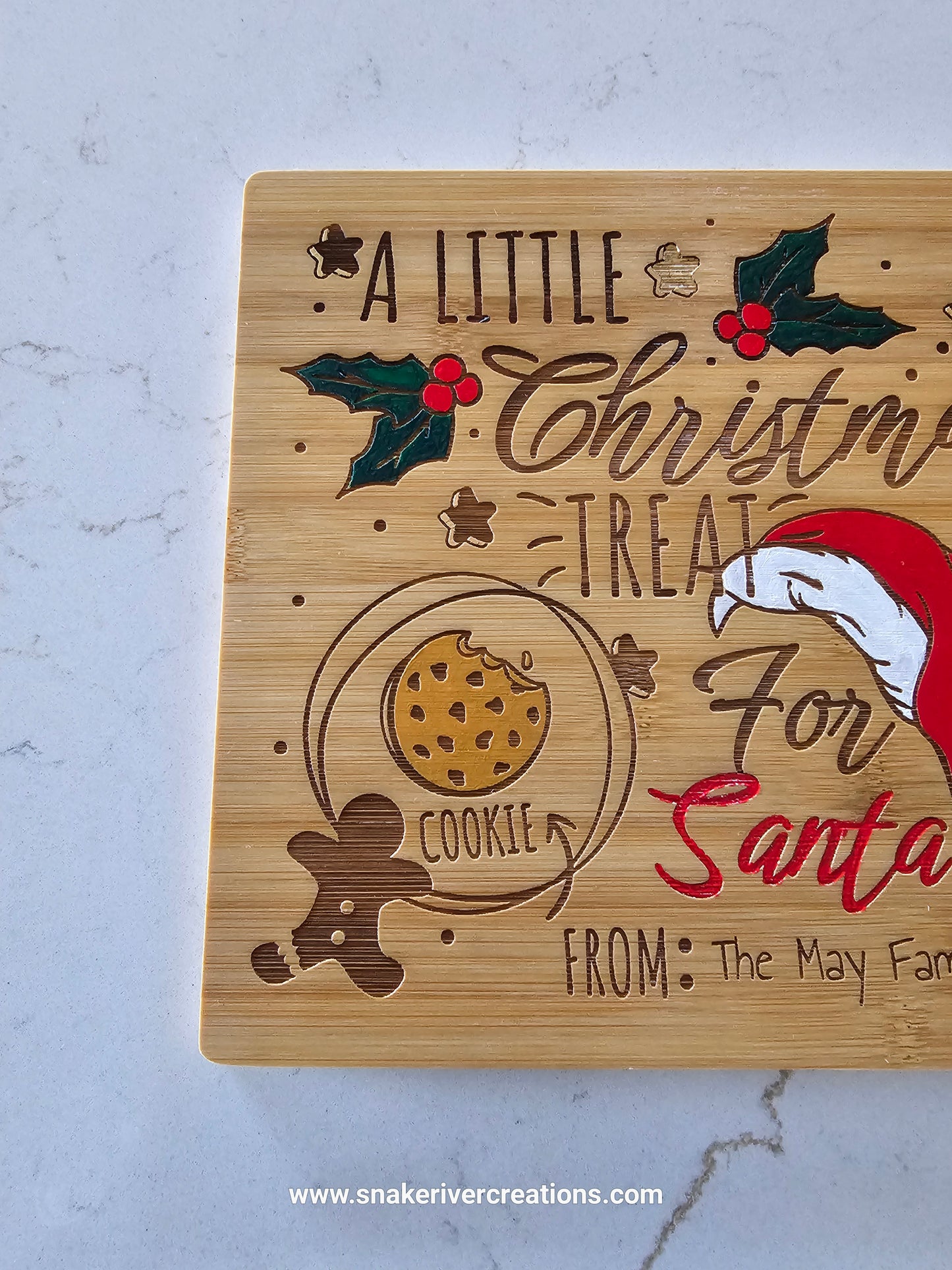 Personalized Christmas Eve Treat Board for Santa – Custom Cookie & Milk Tray