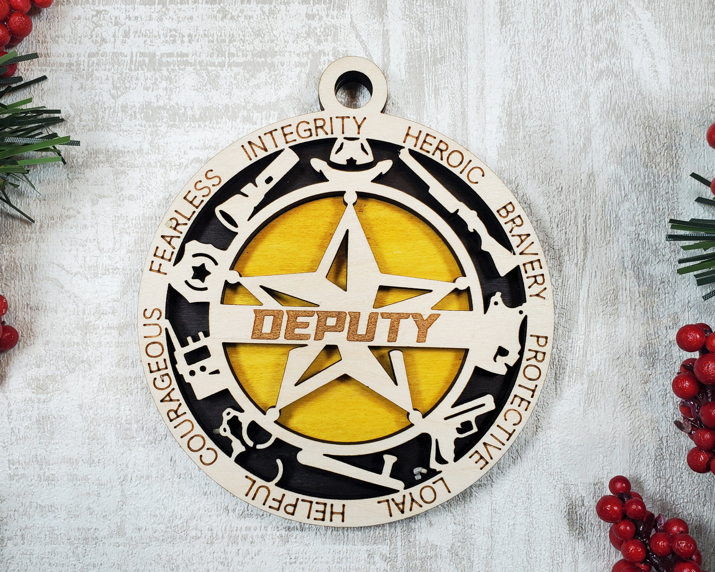 Personalized Wooden First Responder Ornaments