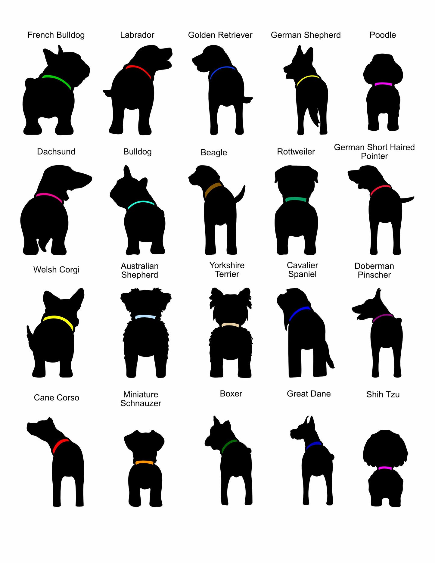 1 to 3 Dog Leash Holder - Multiple Backgrounds and Dogs to Choose