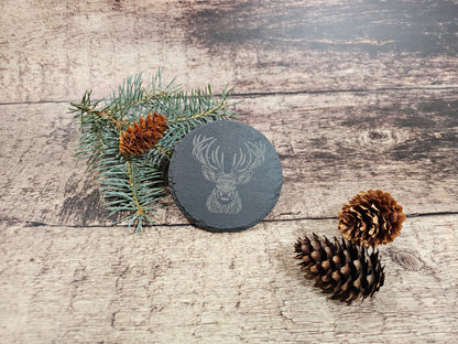 Set of 4 Slate Coasters with Your Choice of Engraved Images