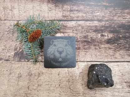 Set of 4 Slate Coasters with Your Choice of Engraved Images