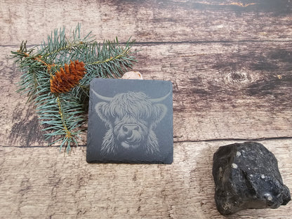 Set of 4 Slate Coasters with Your Choice of Engraved Images