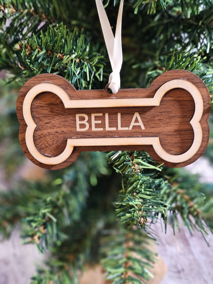 Personalized Wooden Dog and Cat Ornaments