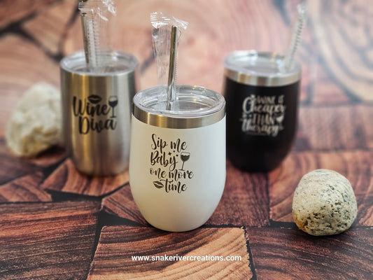 Personalized 12oz Wine Tumblers - For the Wine Lover in Your Life - Or You.