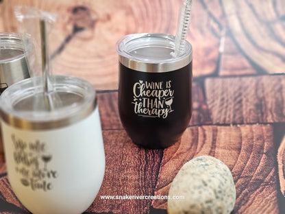 Personalized 12oz Wine Tumblers - For the Wine Lover in Your Life - Or You.